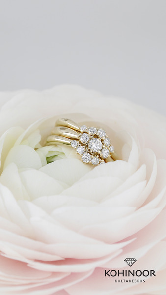 Kohinoor Helene keltakultainen timanttisormus 0,28ct 933-235K-28C3 - Timanttisormukset - 933-235K-28C3 - 2