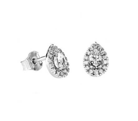 Kohinoor Garda valkokultaiset timanttikorvakorut yht.0,04ct + valkotopaasi 143-420V-04 - Naisten korvakorut - 143-420V-04 - 1