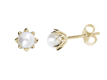 KOHINOOR Helmikorvakorut KK Rosa 2 x 5 mm helmillä ja tappikiinnityksellä. - Helmikorut - 133-260-5 - 1