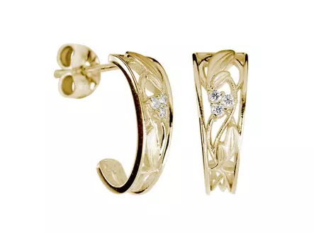 Kohinoor Ofelia keltakultaiset timanttikorvakorut 6x0,01ct 143-481-06 - Naisten korvakorut - 143-481-06 - 1