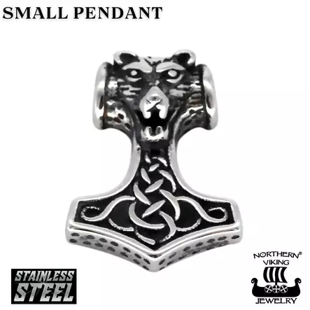 Northern Viking Jewelry "Pieni Thorin Vasara Wolf" teräksinen riipus NVJRS139 - Miesten kaulakorut - NVJRS139 - 1
